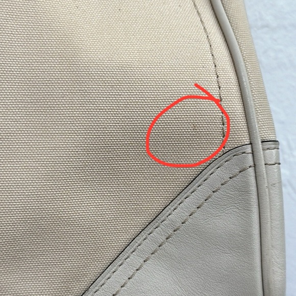 Coach F11682 Hampton Ivory Canvas Leather Stripe Satchel Carryall Tote Handbag - Picture 12 of 14